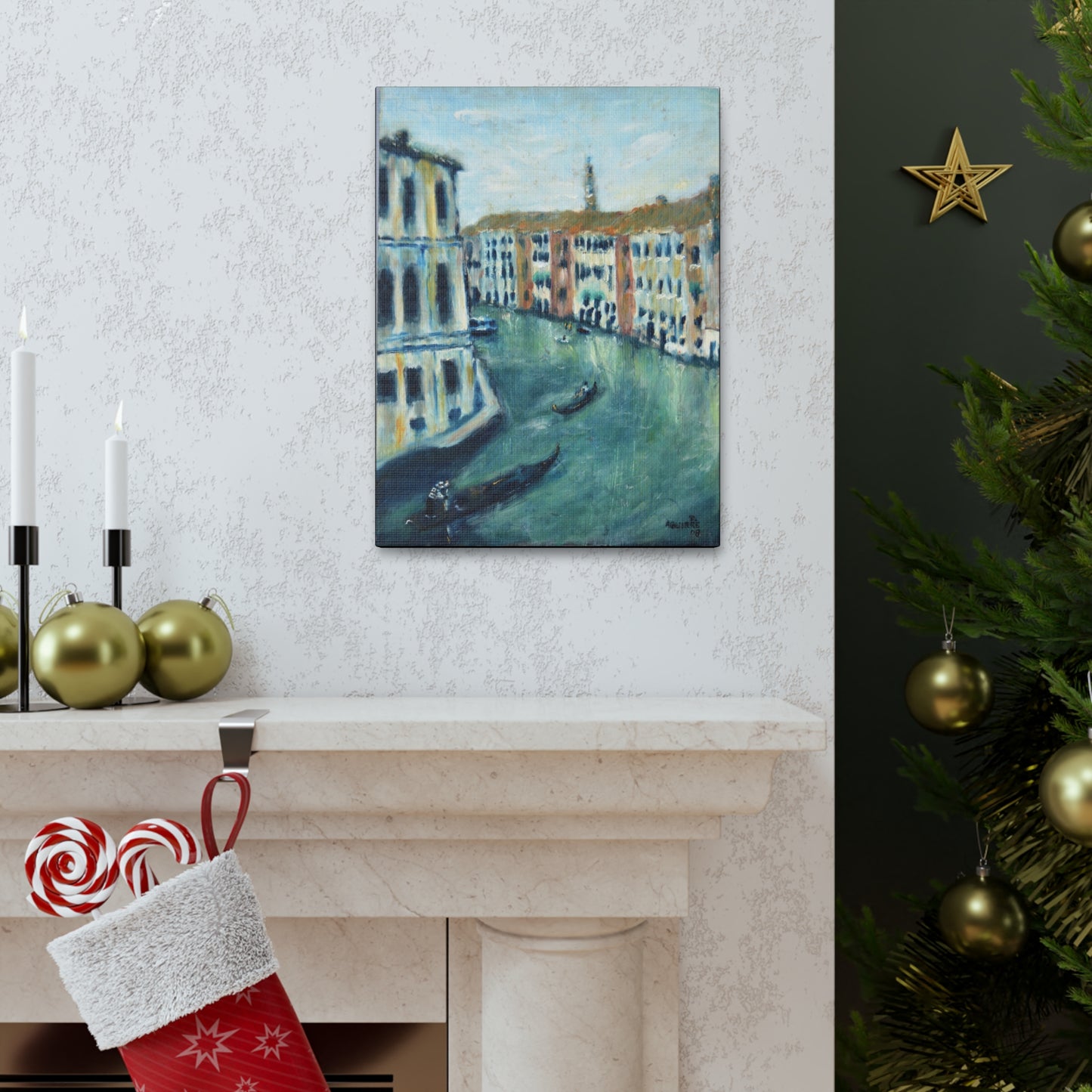 Venice Waterway painting - Print on Canvas Gallery Wraps