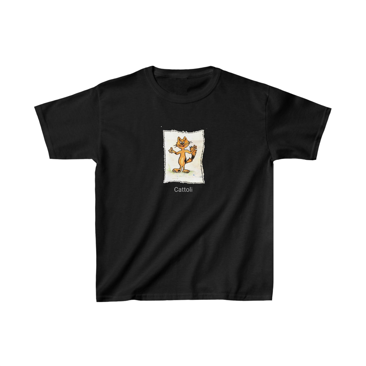 Cartoon cat Kids Heavy Cotton™ Tee ***Option to personalize name