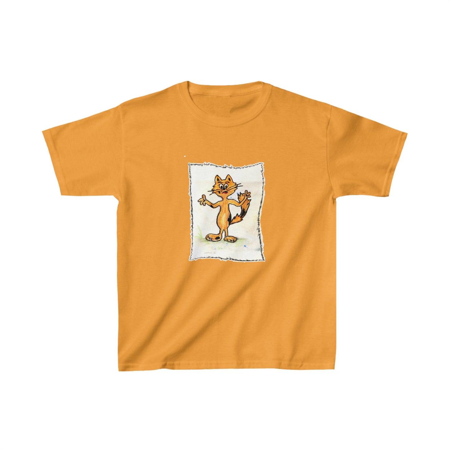 Cartoon cat Kids Heavy Cotton™ Tee ***Option to personalize name