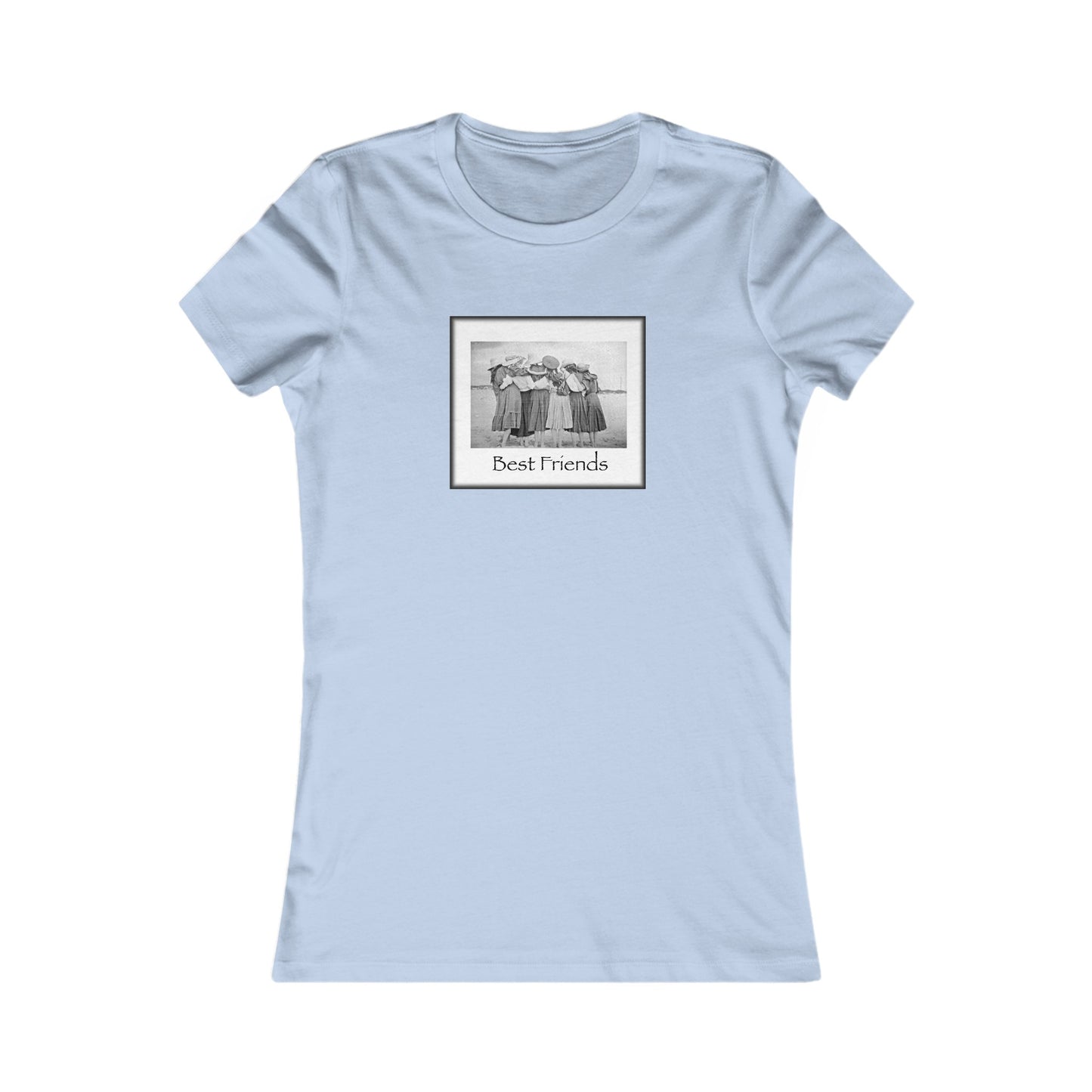 Vintage beach girls picture Women's Tee shirt, best friends,