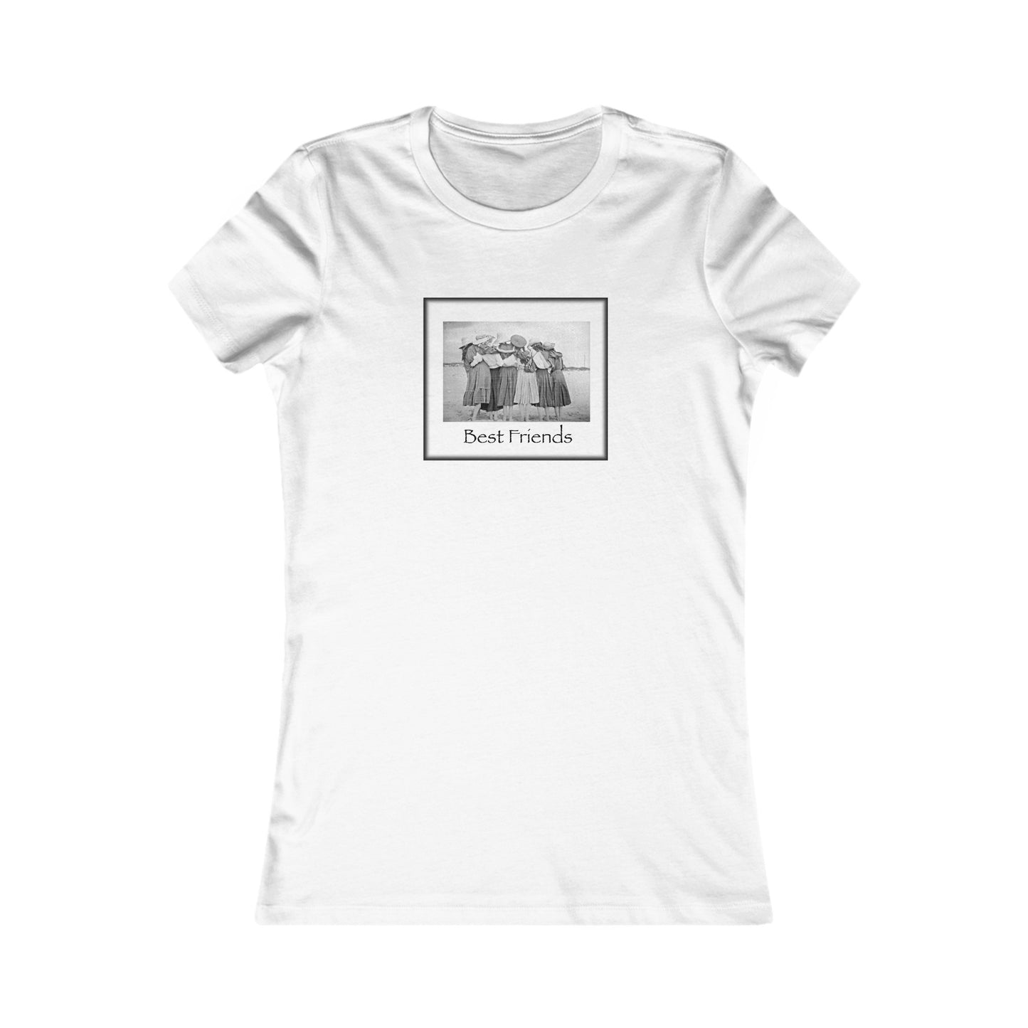 Vintage beach girls picture Women's Tee shirt, best friends,