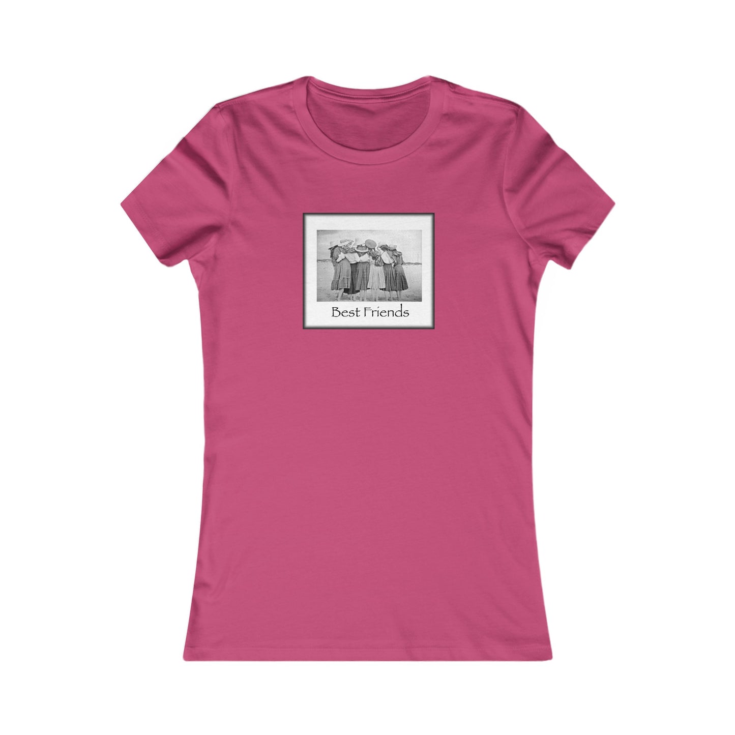 Vintage beach girls picture Women's Tee shirt, best friends,