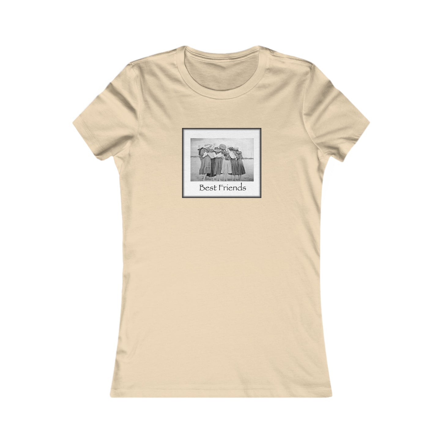 Vintage beach girls picture Women's Tee shirt, best friends,