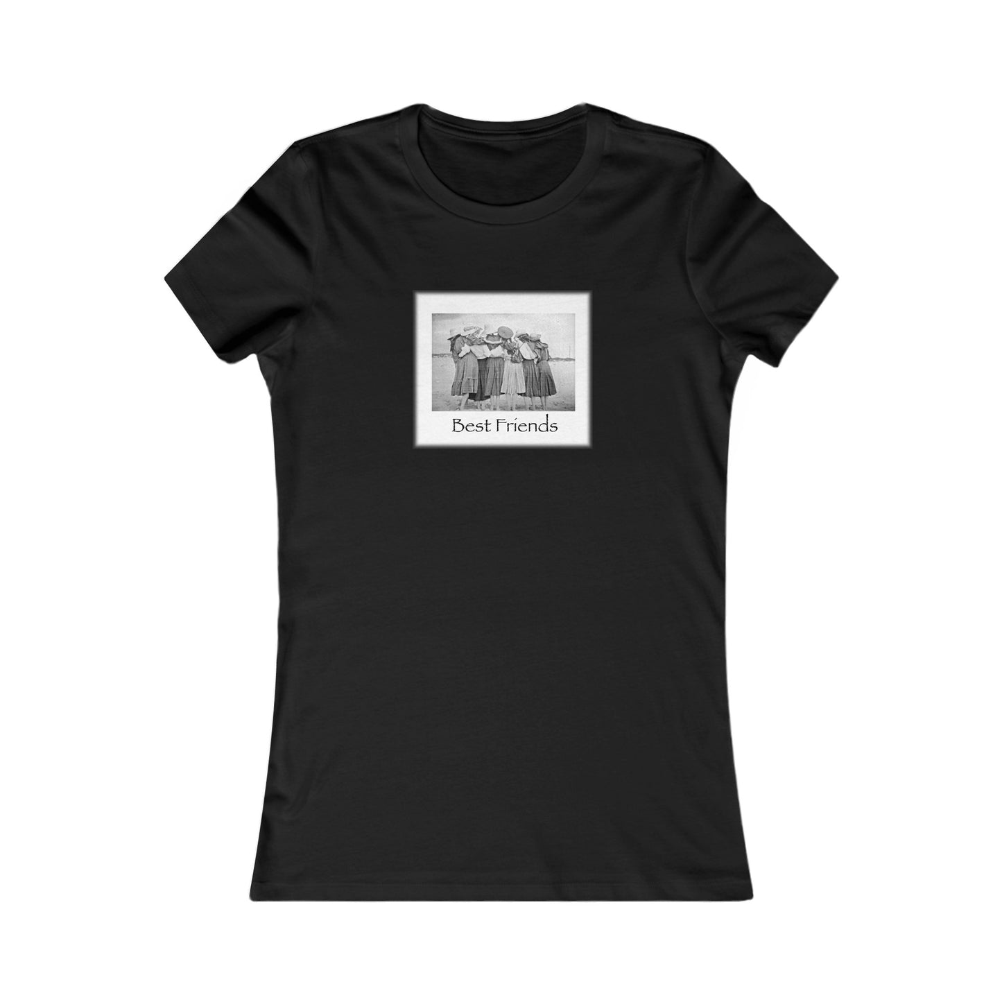 Vintage beach girls picture Women's Tee shirt, best friends,