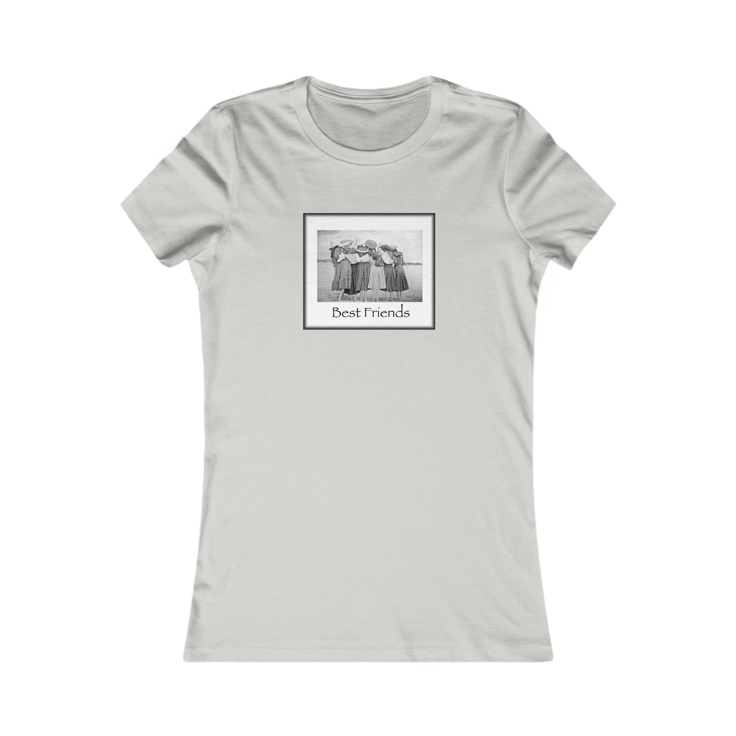 Vintage beach girls picture Women's Tee shirt, best friends,