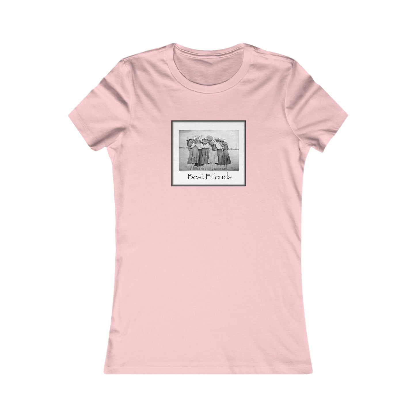 Vintage beach girls picture Women's Tee shirt, best friends,