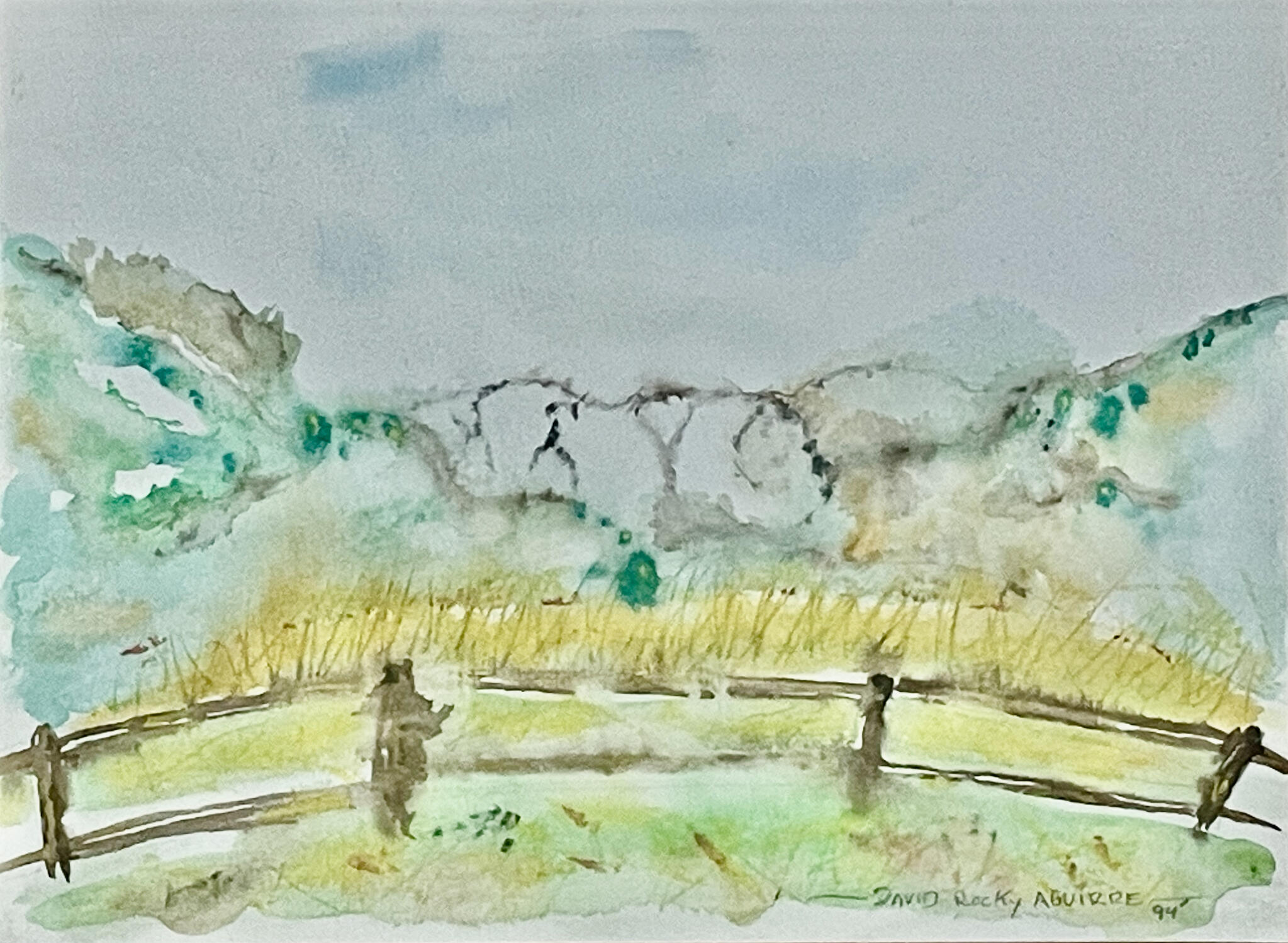Swiss Mountains Original watercolor 9 x 12 1994