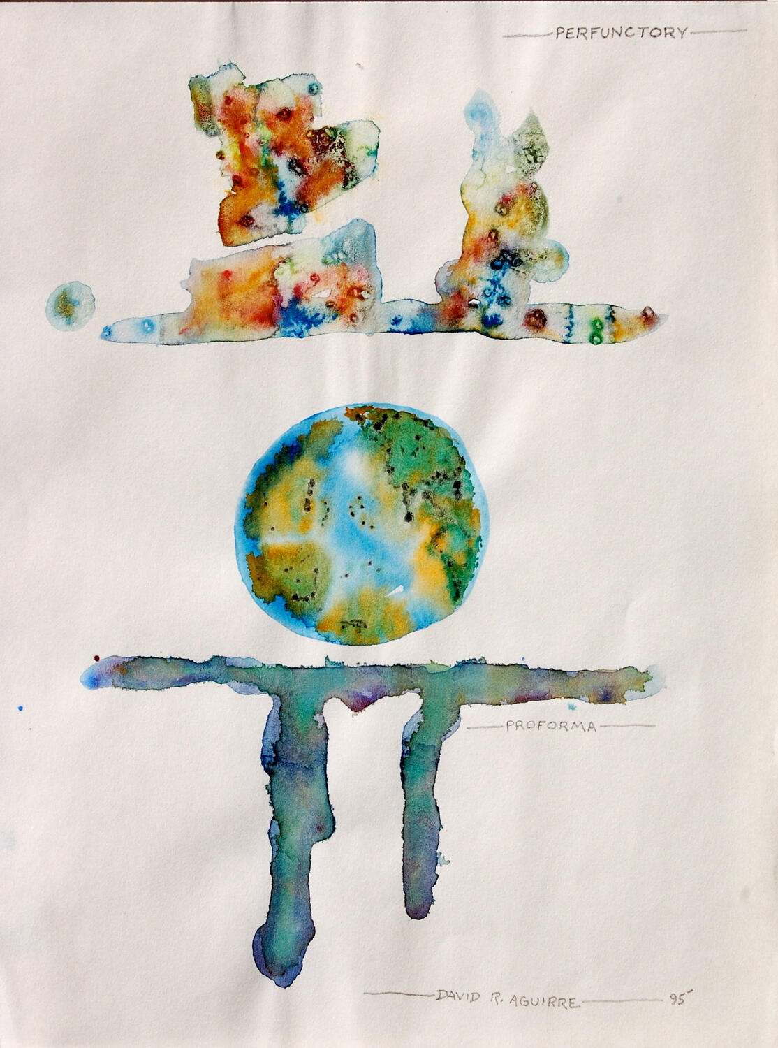 Earth in Vise Original watercolor 9 x 12 1995
