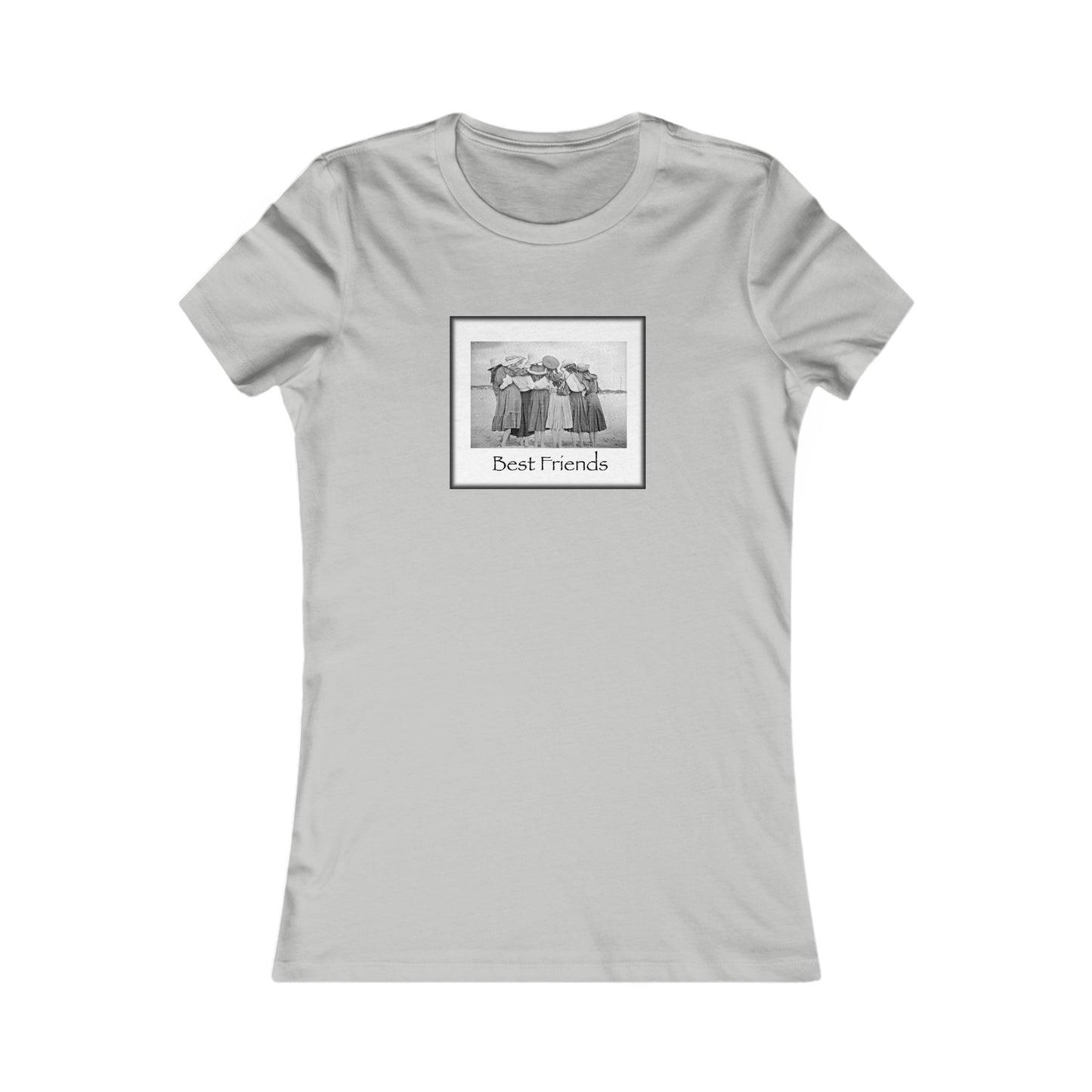 Vintage beach girls picture Women's Tee shirt, best friends,
