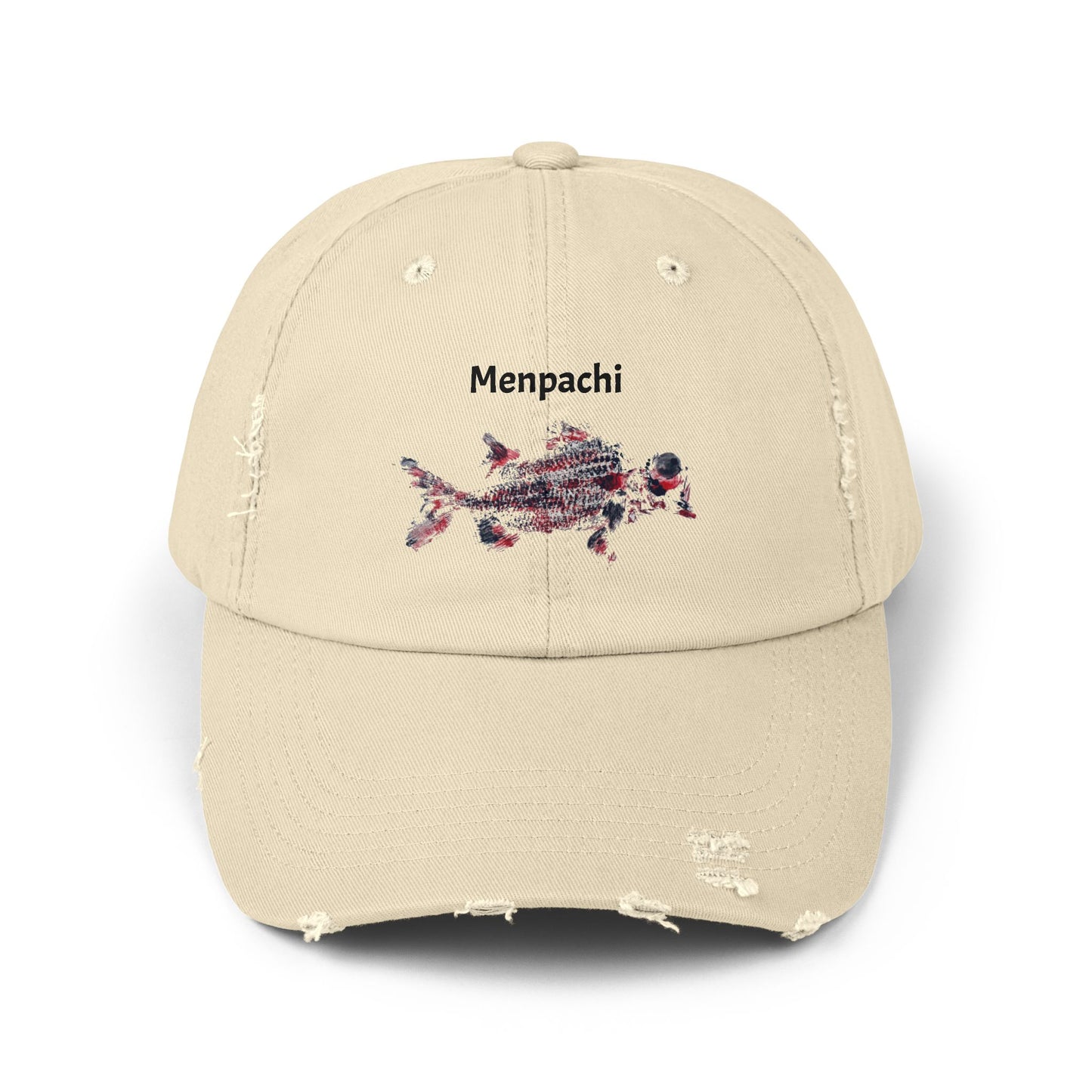 Fisherman cap Red Hawaiian Menpachi Fish Distressed Cap Dad gift sportsman. cap