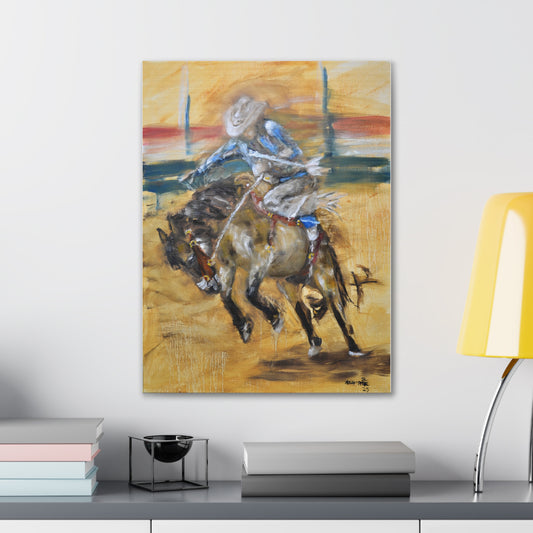 Rodeo Bronc Rider Lakeside San Diego Cowboy Wall Art Canvas Gallery Wraps