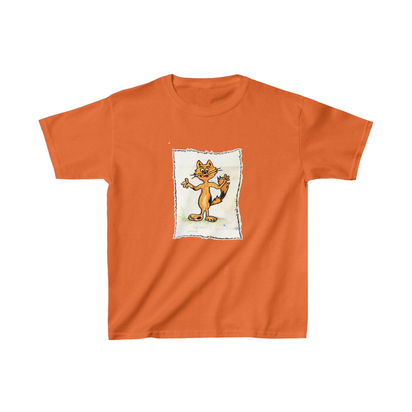 Cartoon cat Kids Heavy Cotton™ Tee ***Option to personalize name