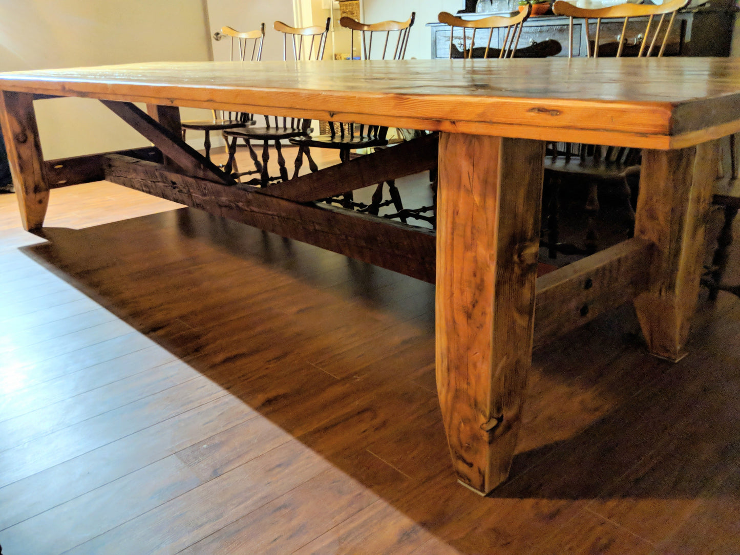 12 foot Dining Table Natural Color 100% Reclaimed Wood