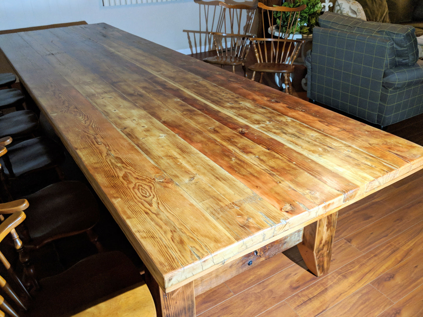 12 foot Dining Table Natural Color 100% Reclaimed Wood