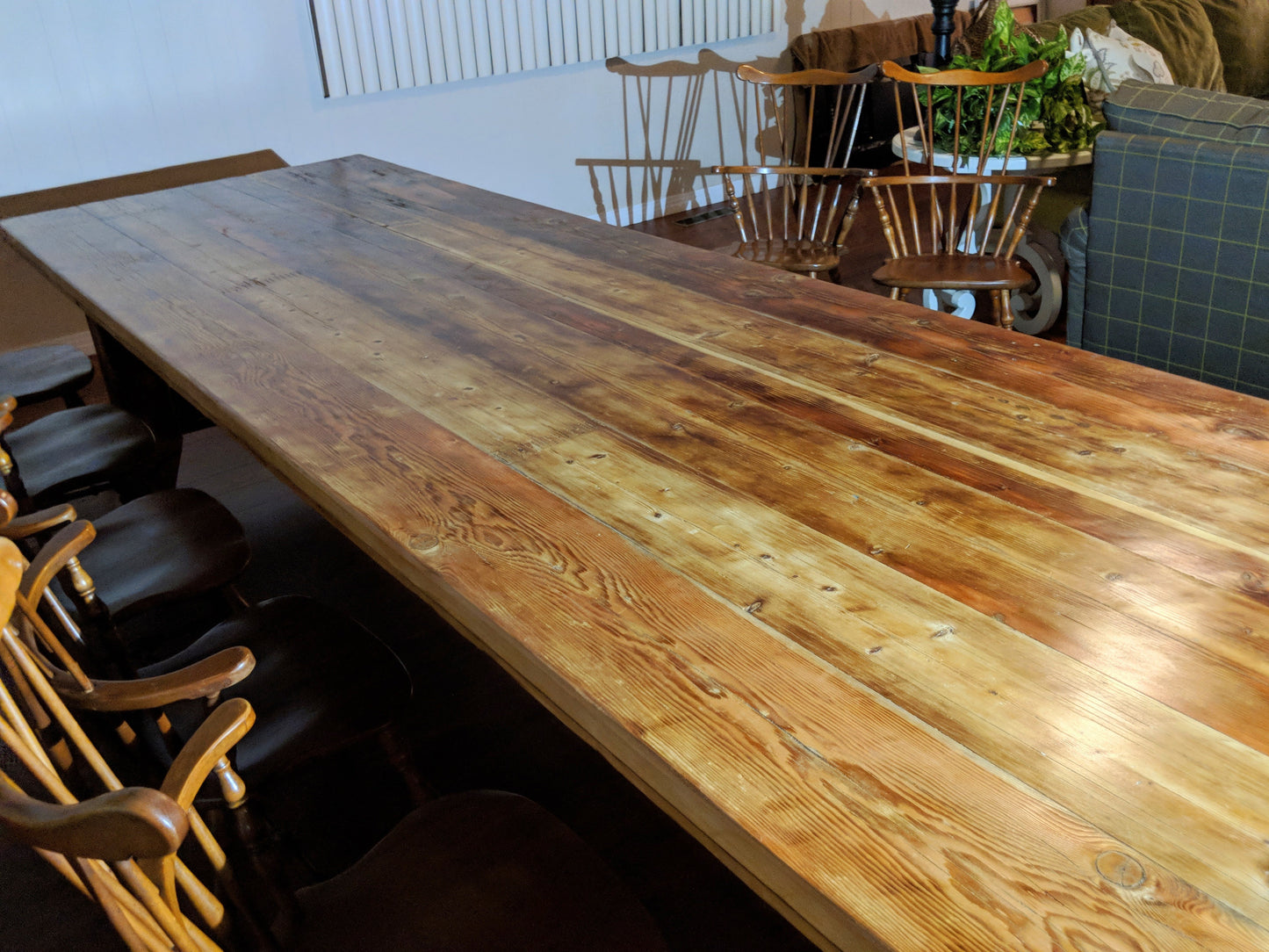 12 foot Dining Table Natural Color 100% Reclaimed Wood