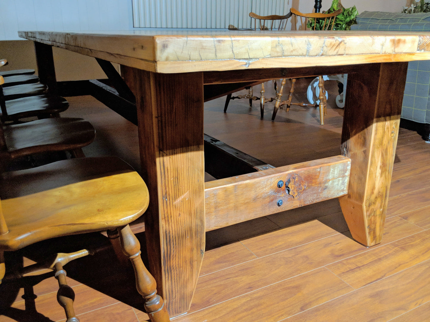 12 foot Dining Table Natural Color 100% Reclaimed Wood