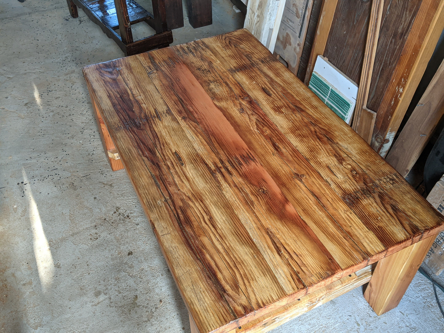 Coffee Table rectangle reclaimed wood