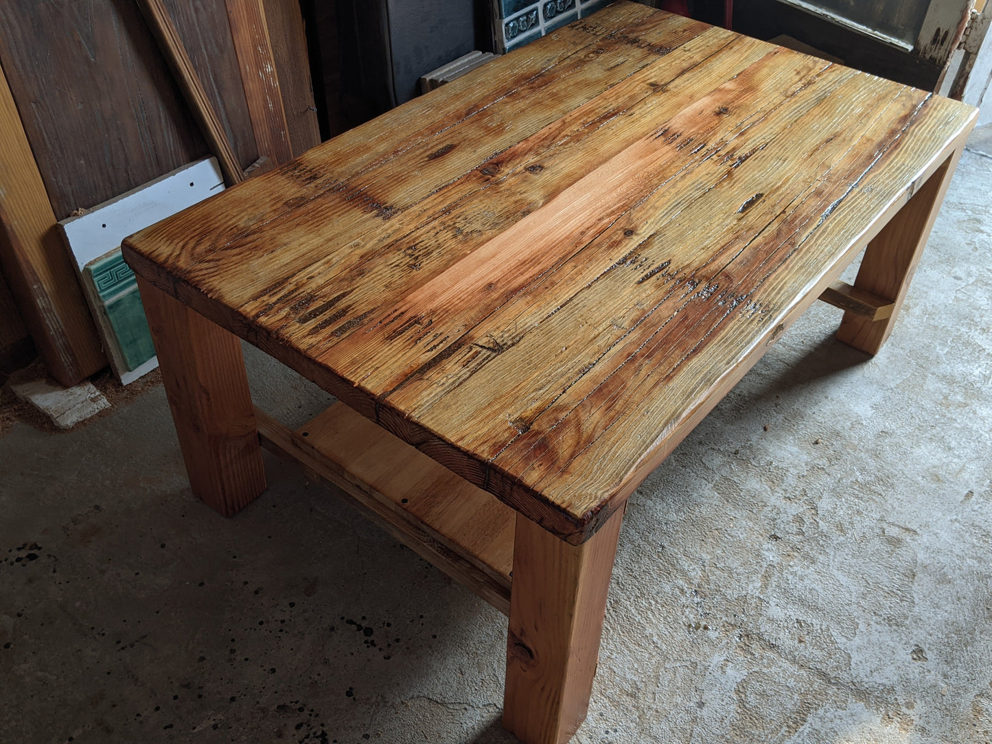 Coffee Table rectangle reclaimed wood