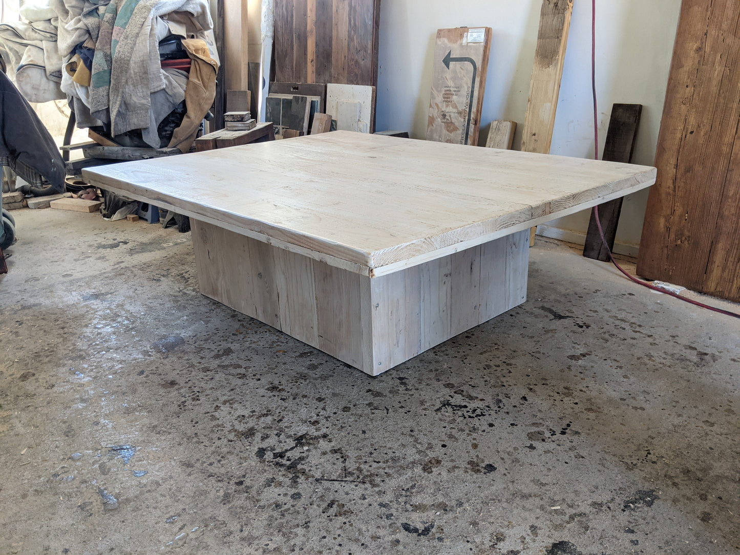 Coffee table square whitewash