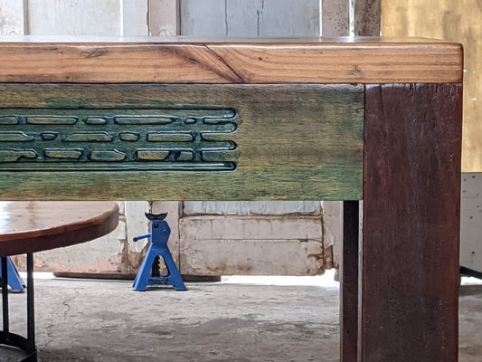 Entry table teal unique design