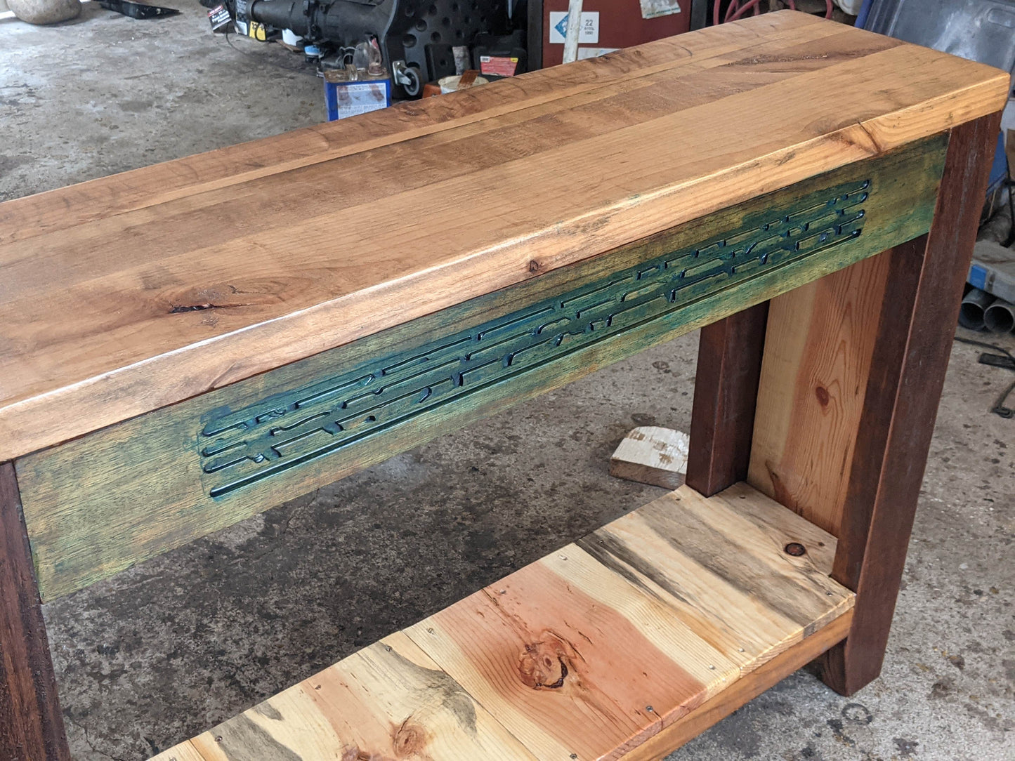 Entry table teal unique design