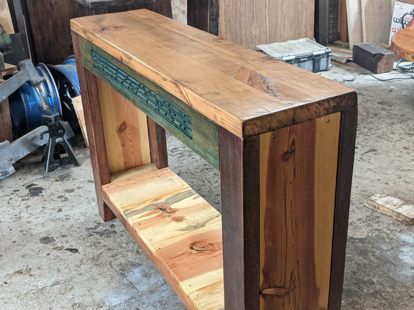 Entry table teal unique design