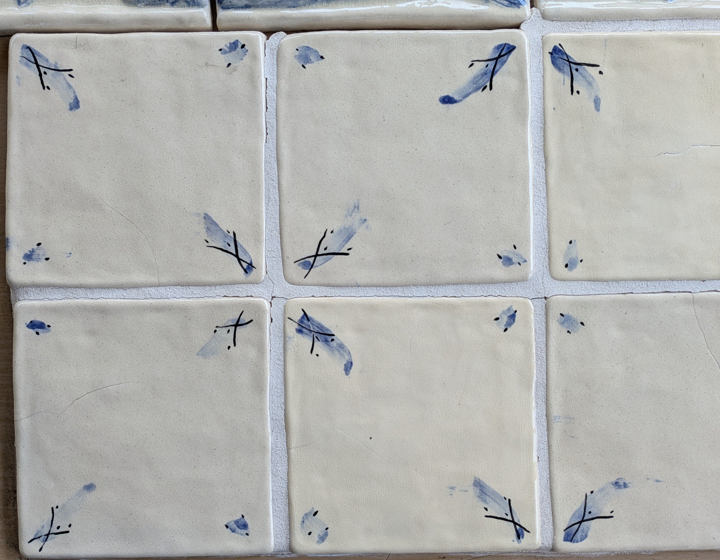Handpainted Field Tile Handcrafted 6 x 6